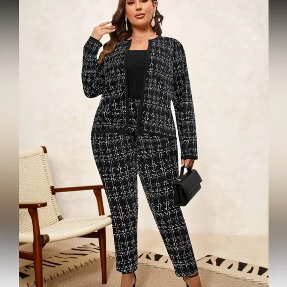 SHEIN Black and White Checkered Pantsuit - Picture 1 of 1